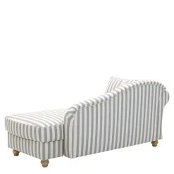 Chaiselongue mit Streifen in Weiß Braun - Adendro^Wohnen Clearance