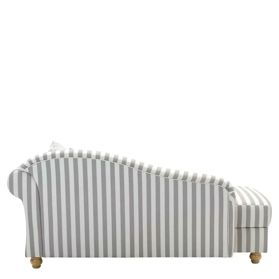 Chaiselongue mit Streifen in Weiß Braun - Adendro^Wohnen Clearance