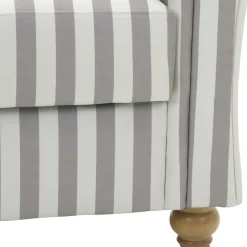 Chaiselongue mit Streifen in Weiß Braun - Adendro^Wohnen Clearance