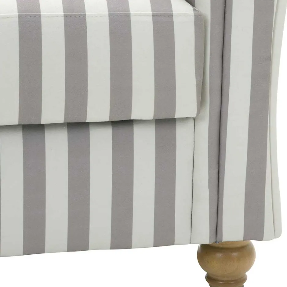 Chaiselongue mit Streifen in Weiß Braun - Adendro^Wohnen Clearance