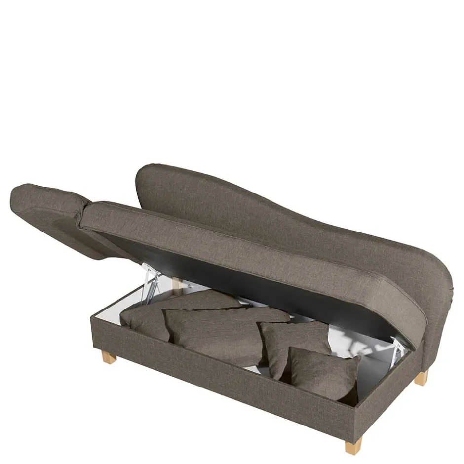 Wohnen Chaiselounge in Beigegrau mit Buche - Senade