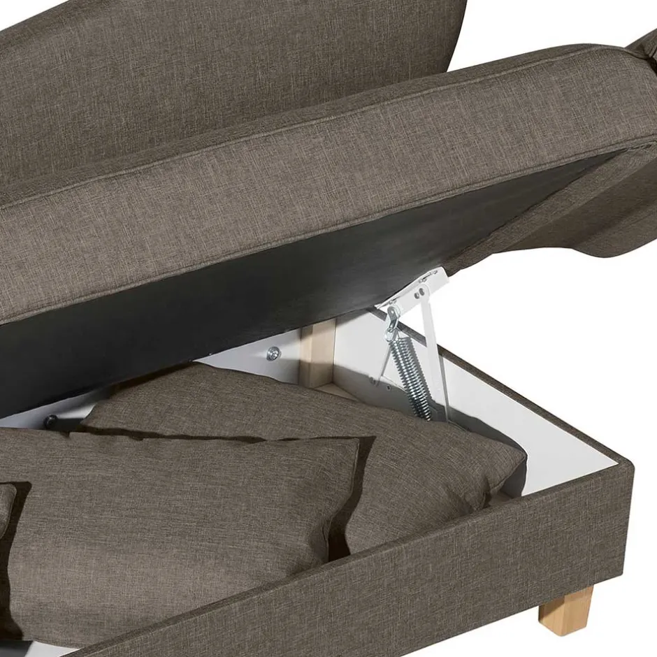 Wohnen Chaiselounge in Beigegrau mit Buche - Senade