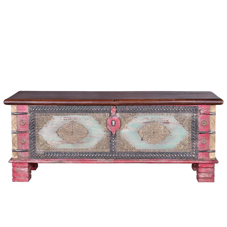 Charakterstarke Holztruhe mit Metallgriffen - Agacina^Wohnen Clearance