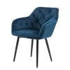 Wohnen Charmanter Armlehnenstuhl mit Samt in Blau - Coridar
