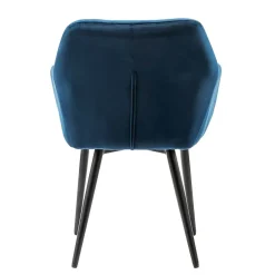 Wohnen Charmanter Armlehnenstuhl mit Samt in Blau - Coridar