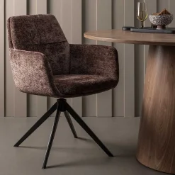 Chenille Armlehnenstühle mit Drehgestell - Abruzzia^Wohnen Hot