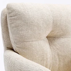 Wohnen Chenille Armlehnenstuhl in Creme - Max (2er Set)