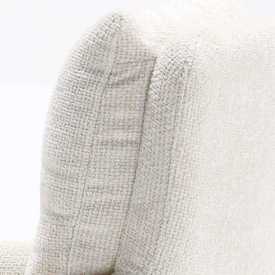 Wohnen Chenille Armlehnenstuhl in Creme - Max (2er Set)