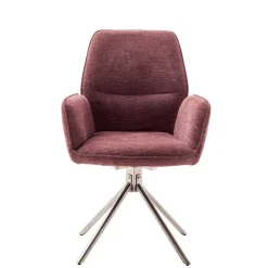 Wohnen Chenille Drehstühle in Altrosa - Veron (2er Set)