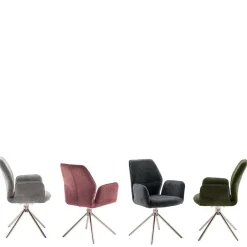 Wohnen Chenille Drehstühle in Altrosa - Veron (2er Set)