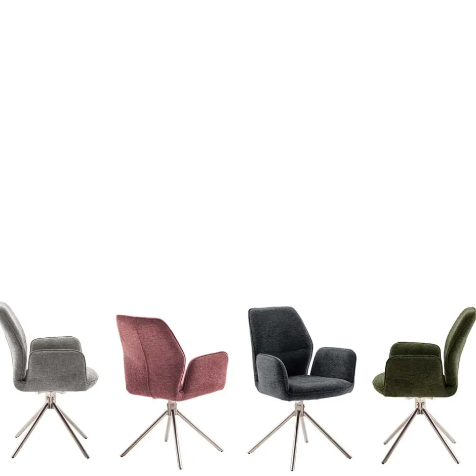 Wohnen Chenille Drehstühle in Altrosa - Veron (2er Set)