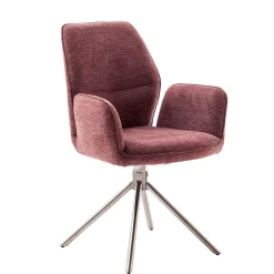 Wohnen Chenille Drehstühle in Altrosa - Veron (2er Set)