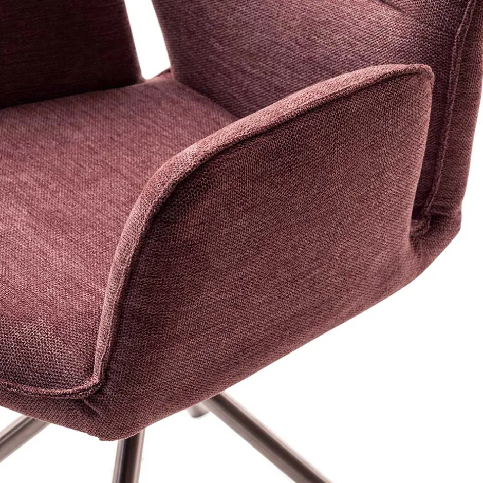 Wohnen Chenille Drehstühle in Altrosa - Veron (2er Set)