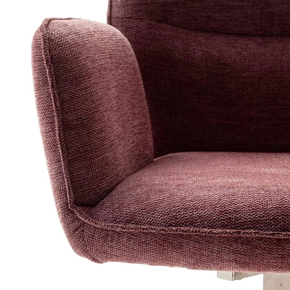 Wohnen Chenille Drehstühle in Altrosa - Veron (2er Set)