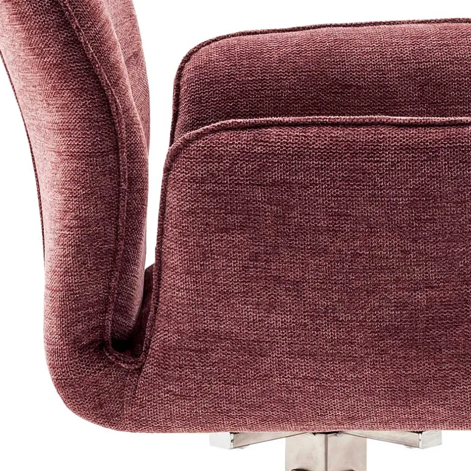 Wohnen Chenille Drehstühle in Altrosa - Veron (2er Set)