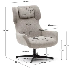 Chenille Loungesessel drehbar - Marocana^Wohnen New