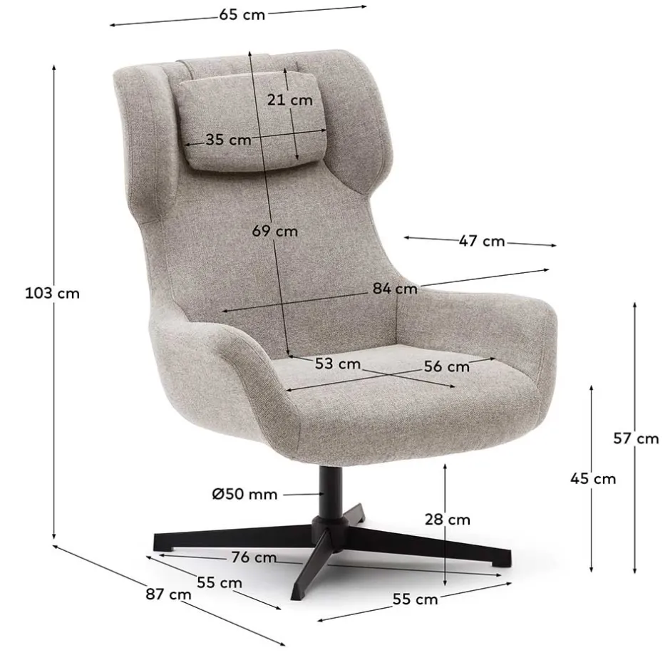 Chenille Loungesessel drehbar - Marocana^Wohnen New