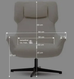 Chenille Loungesessel drehbar - Marocana^Wohnen New