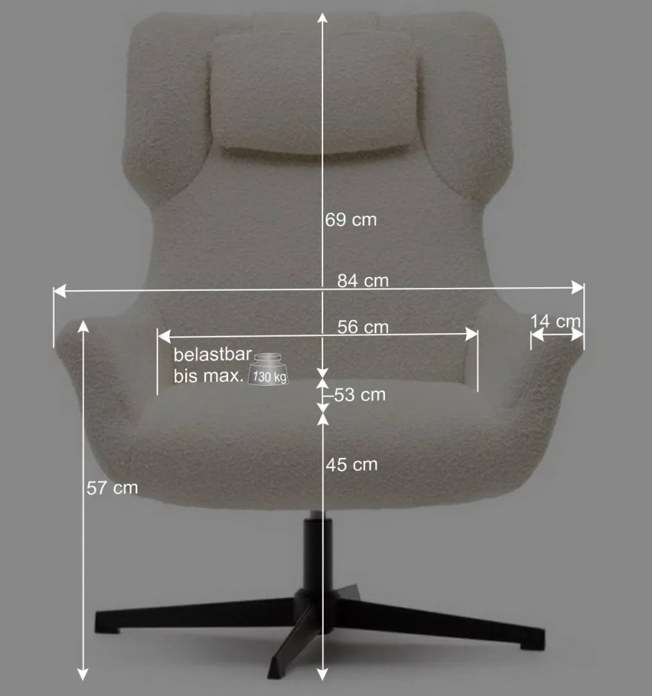 Chenille Loungesessel drehbar - Marocana^Wohnen New