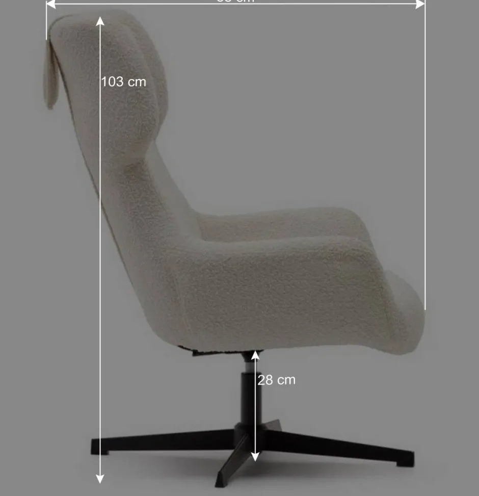 Chenille Loungesessel drehbar - Marocana^Wohnen New