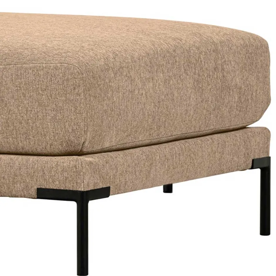 Chenille Polsterhocker in Champagner - Icoleran^Wohnen New