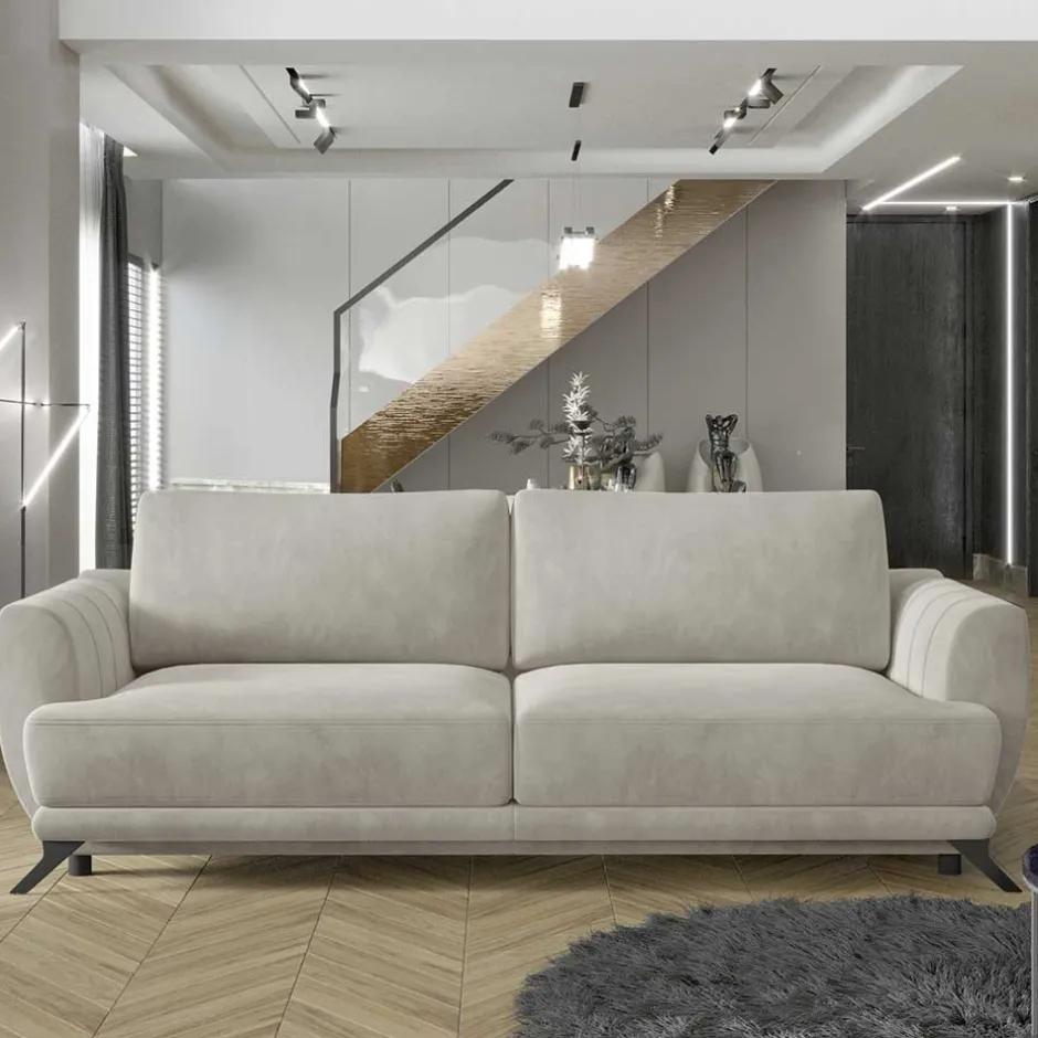 Wohnen Chenille Schlafcouch in Beige - Bravassa