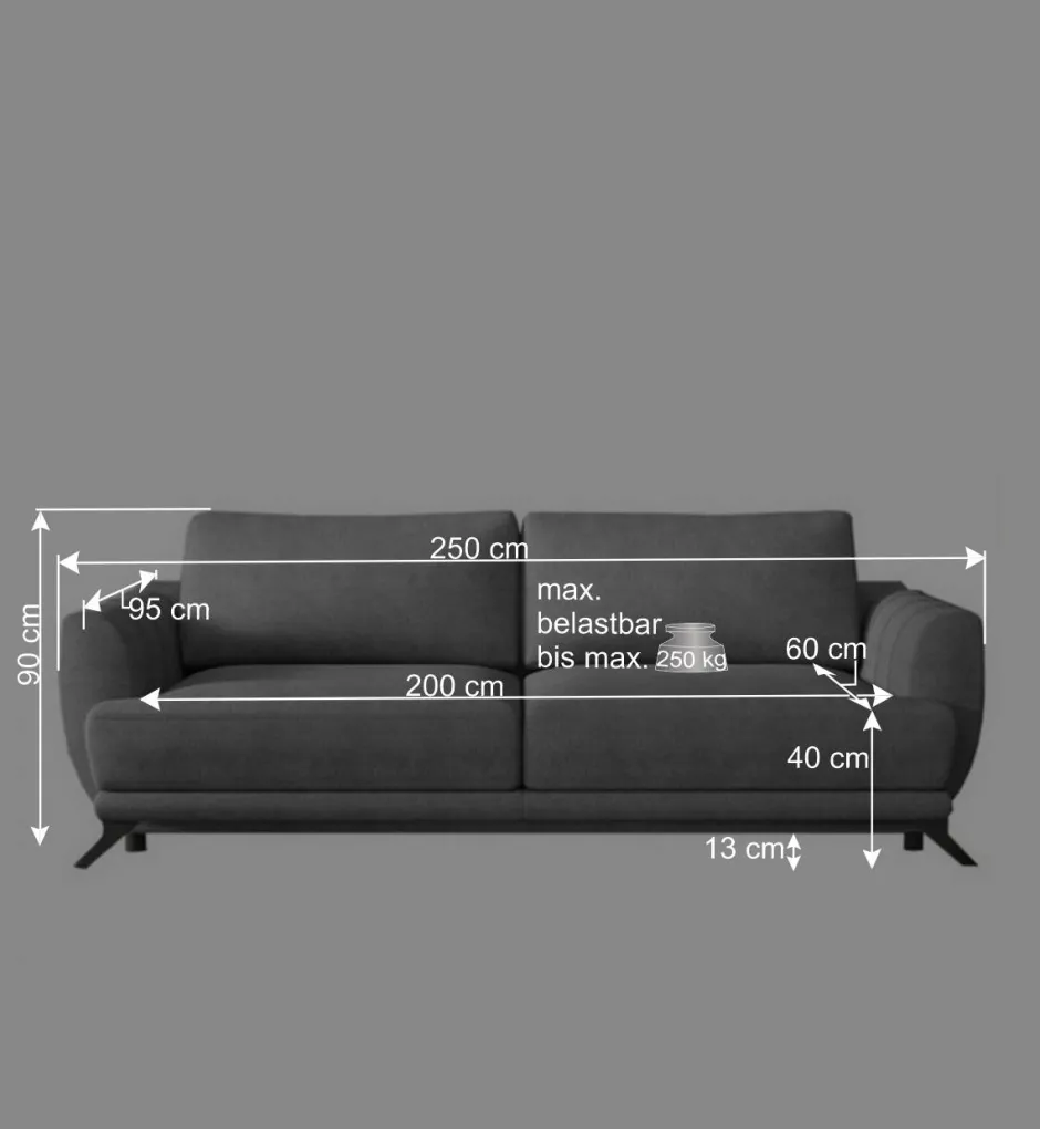 Wohnen Chenille Schlafcouch in Beige - Bravassa