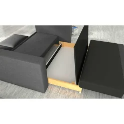 Chenille Schlafsofa in Dunkelgrau - Laucius^Wohnen Discount