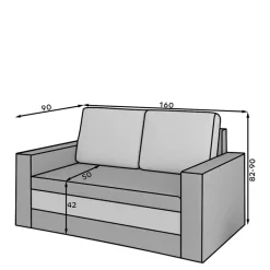 Chenille Schlafsofa in Dunkelgrau - Laucius^Wohnen Discount