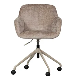 Chenille Schreibtischstuhl in Taupe - Vorius^Wohnen