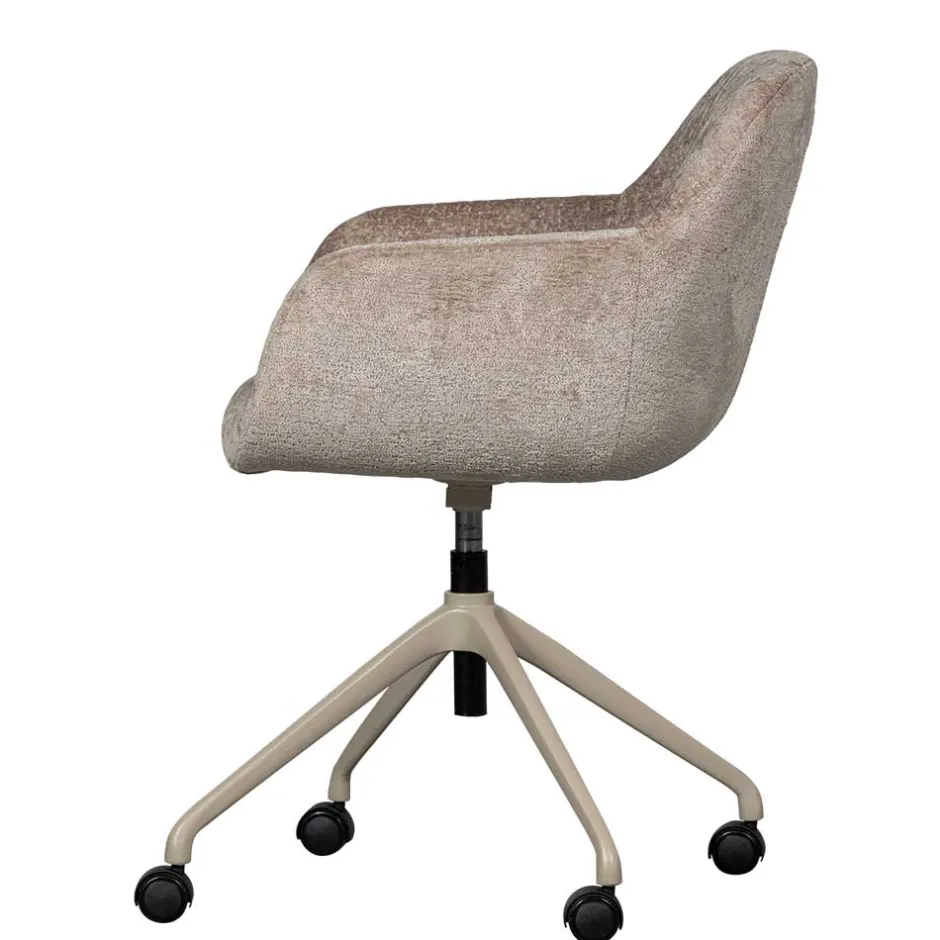 Chenille Schreibtischstuhl in Taupe - Vorius^Wohnen