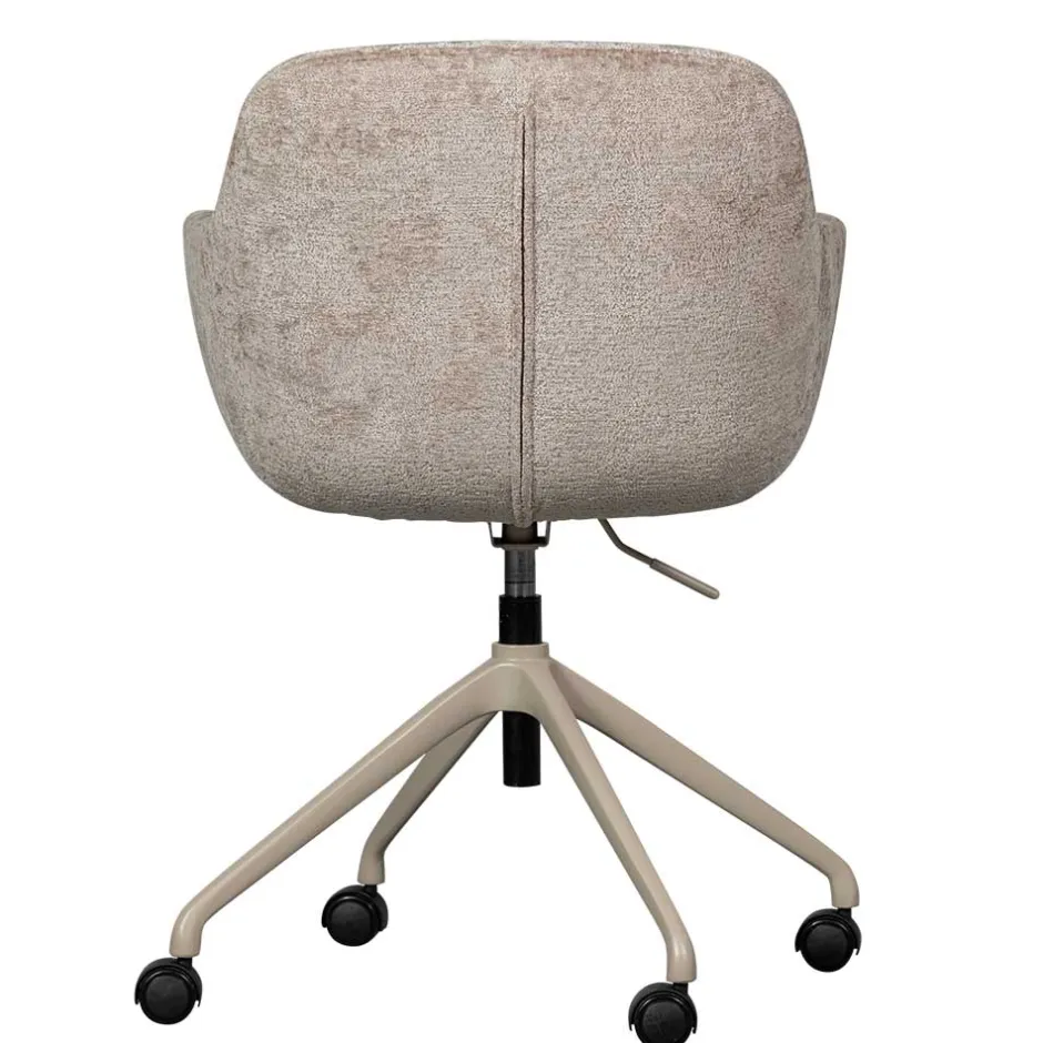 Chenille Schreibtischstuhl in Taupe - Vorius^Wohnen