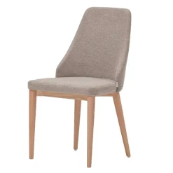 Chenille Stühle in Hellbraun - Hairos (6er Set)^Wohnen New