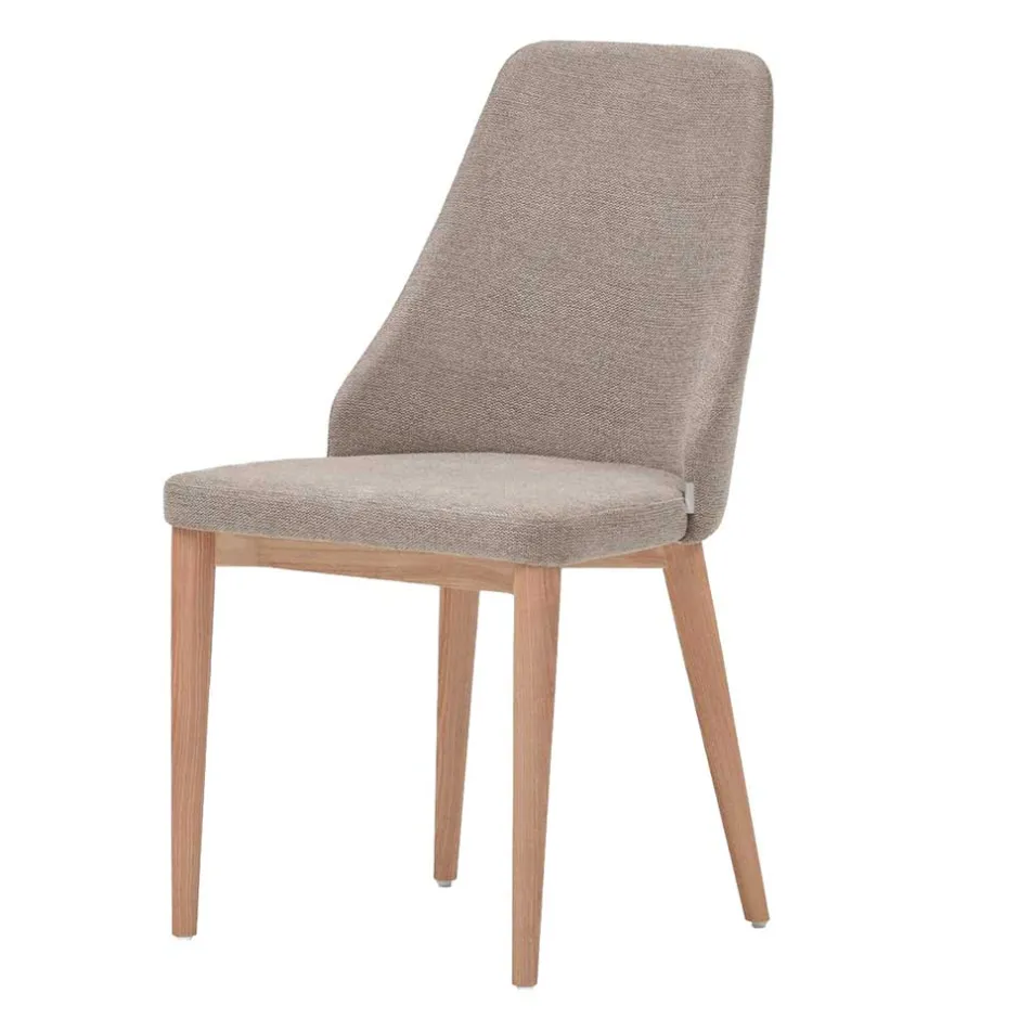 Chenille Stühle in Hellbraun - Hairos (6er Set)^Wohnen New