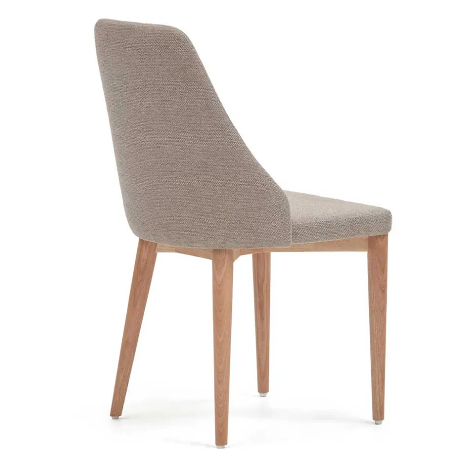 Chenille Stühle in Hellbraun - Hairos (6er Set)^Wohnen New