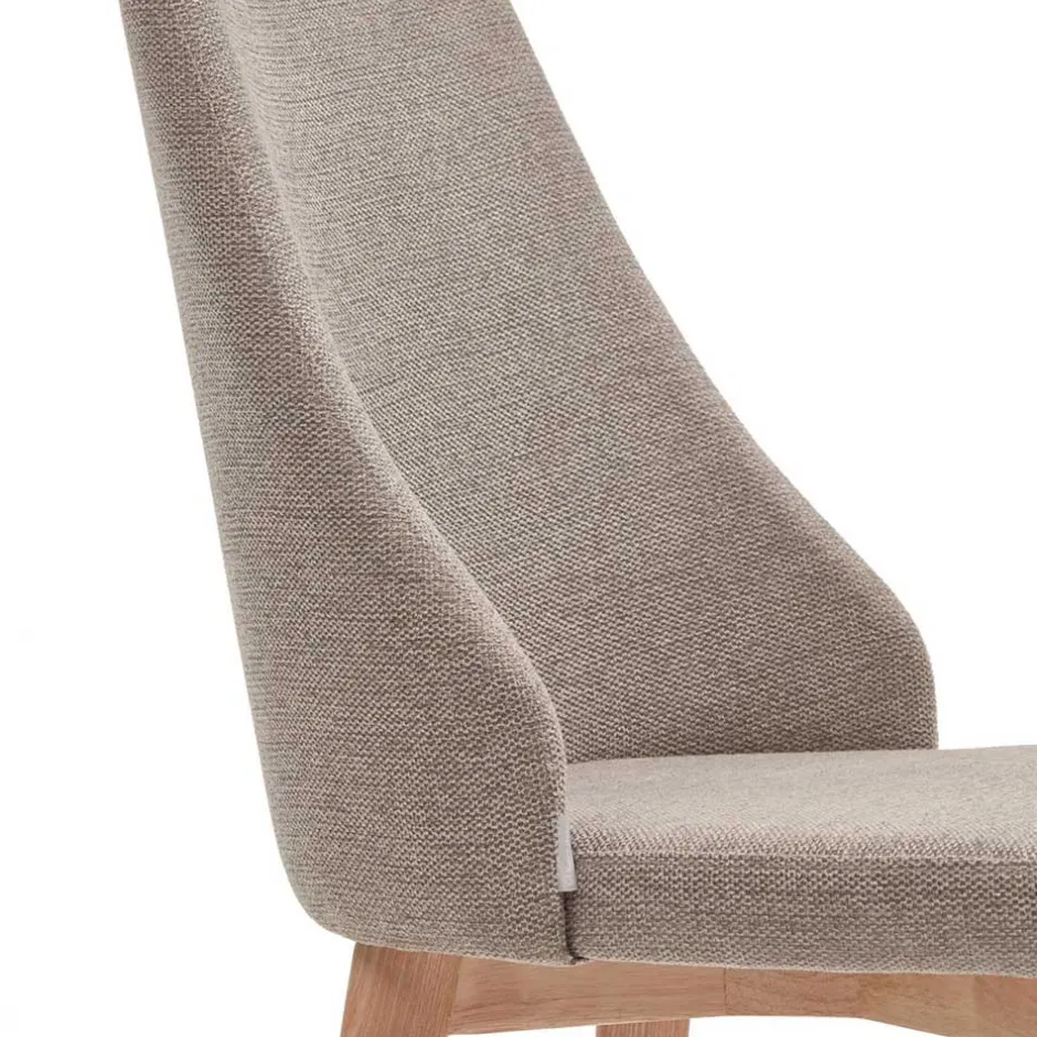 Chenille Stühle in Hellbraun - Hairos (6er Set)^Wohnen New