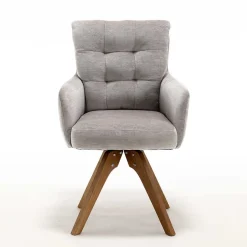 Chenille Tischsessel in Taupe - Fiorello (2er Set)^Wohnen Hot