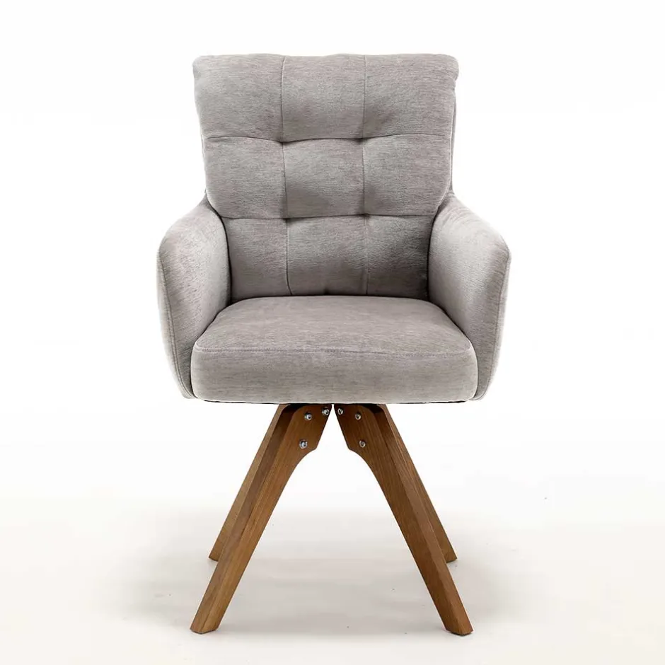 Chenille Tischsessel in Taupe - Fiorello (2er Set)^Wohnen Hot