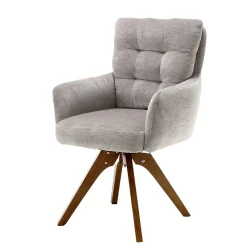 Chenille Tischsessel in Taupe - Fiorello (2er Set)^Wohnen Hot