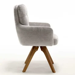 Chenille Tischsessel in Taupe - Fiorello (2er Set)^Wohnen Hot