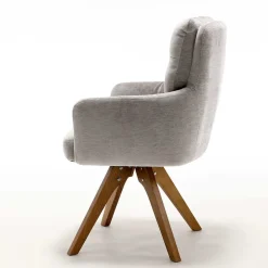 Chenille Tischsessel in Taupe - Fiorello (2er Set)^Wohnen Hot