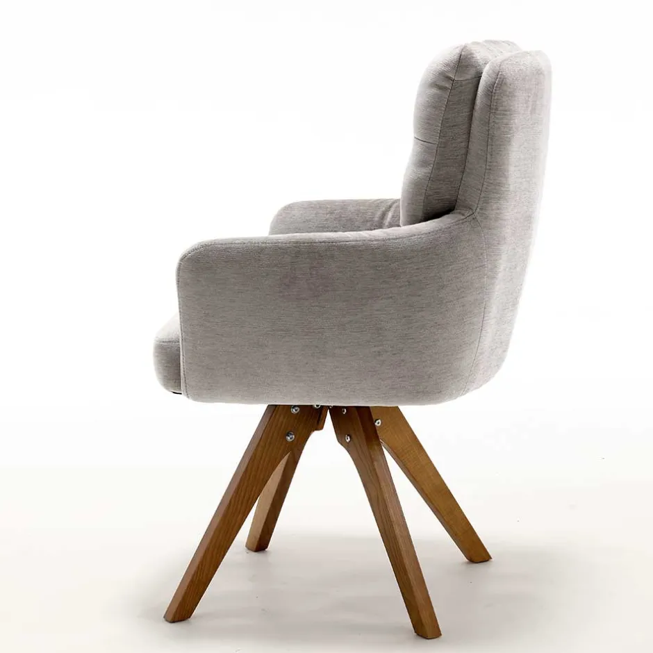 Chenille Tischsessel in Taupe - Fiorello (2er Set)^Wohnen Hot