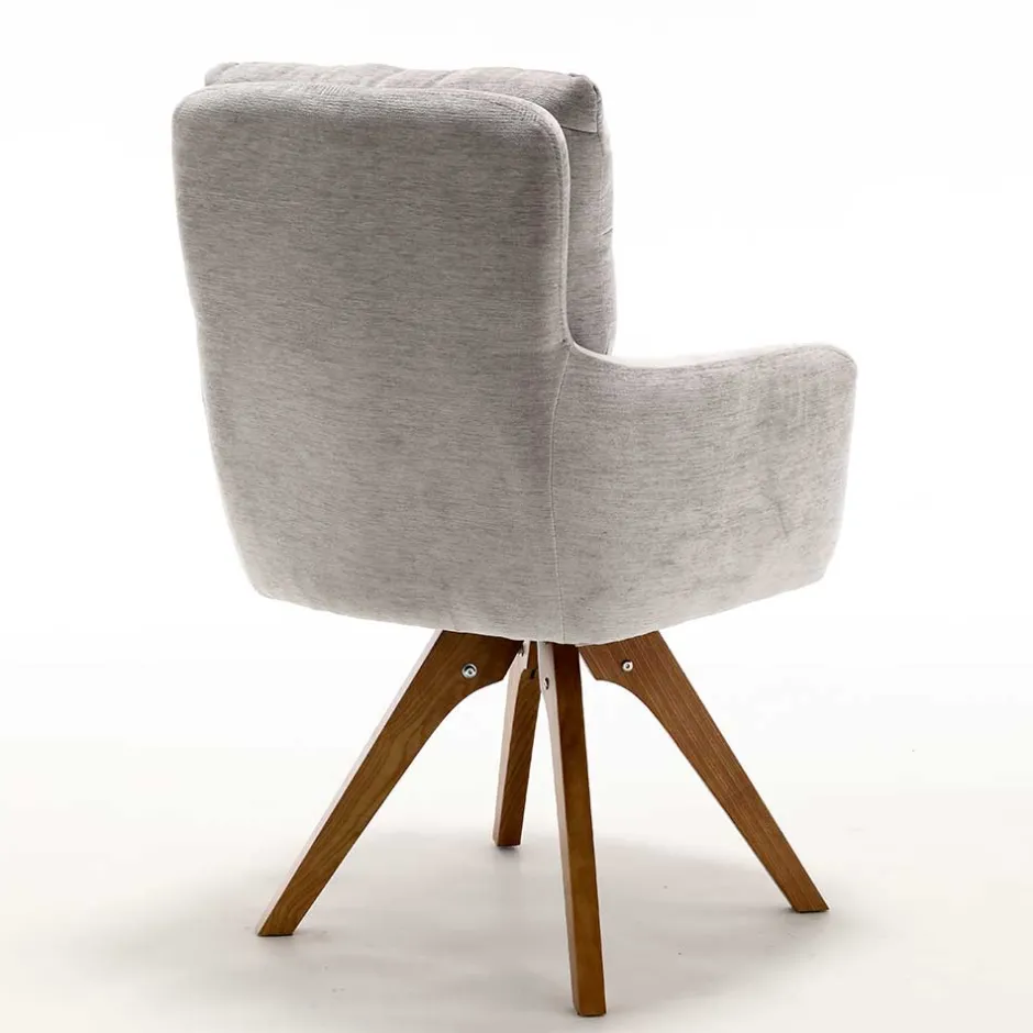 Chenille Tischsessel in Taupe - Fiorello (2er Set)^Wohnen Hot