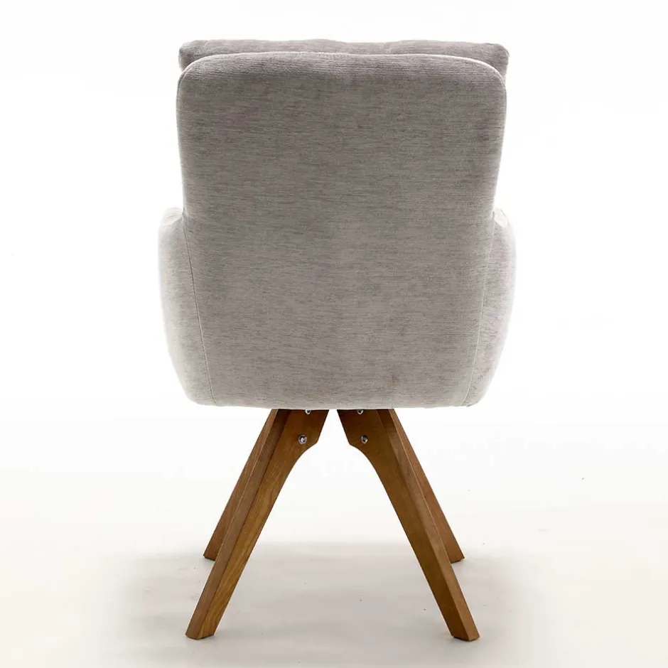 Chenille Tischsessel in Taupe - Fiorello (2er Set)^Wohnen Hot