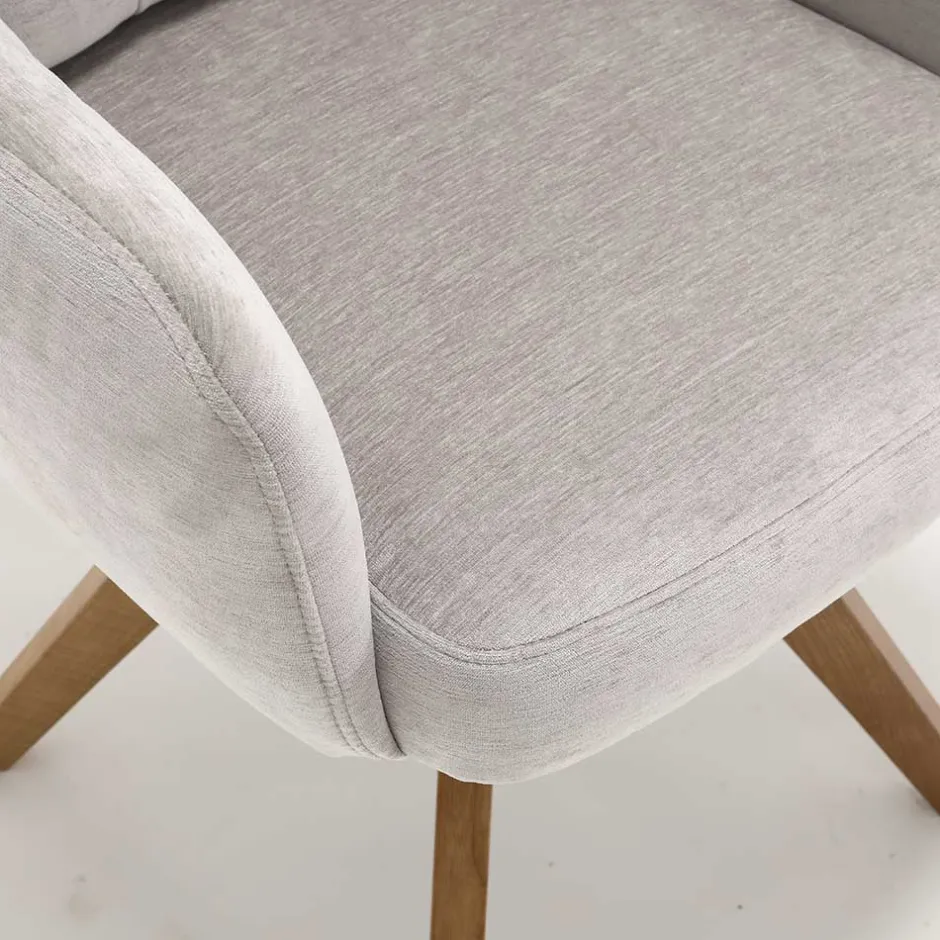 Chenille Tischsessel in Taupe - Fiorello (2er Set)^Wohnen Hot