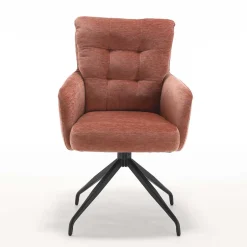 Wohnen Chenille-Armlehnenstuhl in Kupfer Rotbraun - Medeos (2er Set)