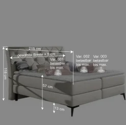 Wohnen Chesterfield Boxbett aus Kunstleder in Weiß - Flenco