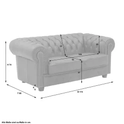 Chesterfield Couch aus Echtleder - Pluna^Wohnen New