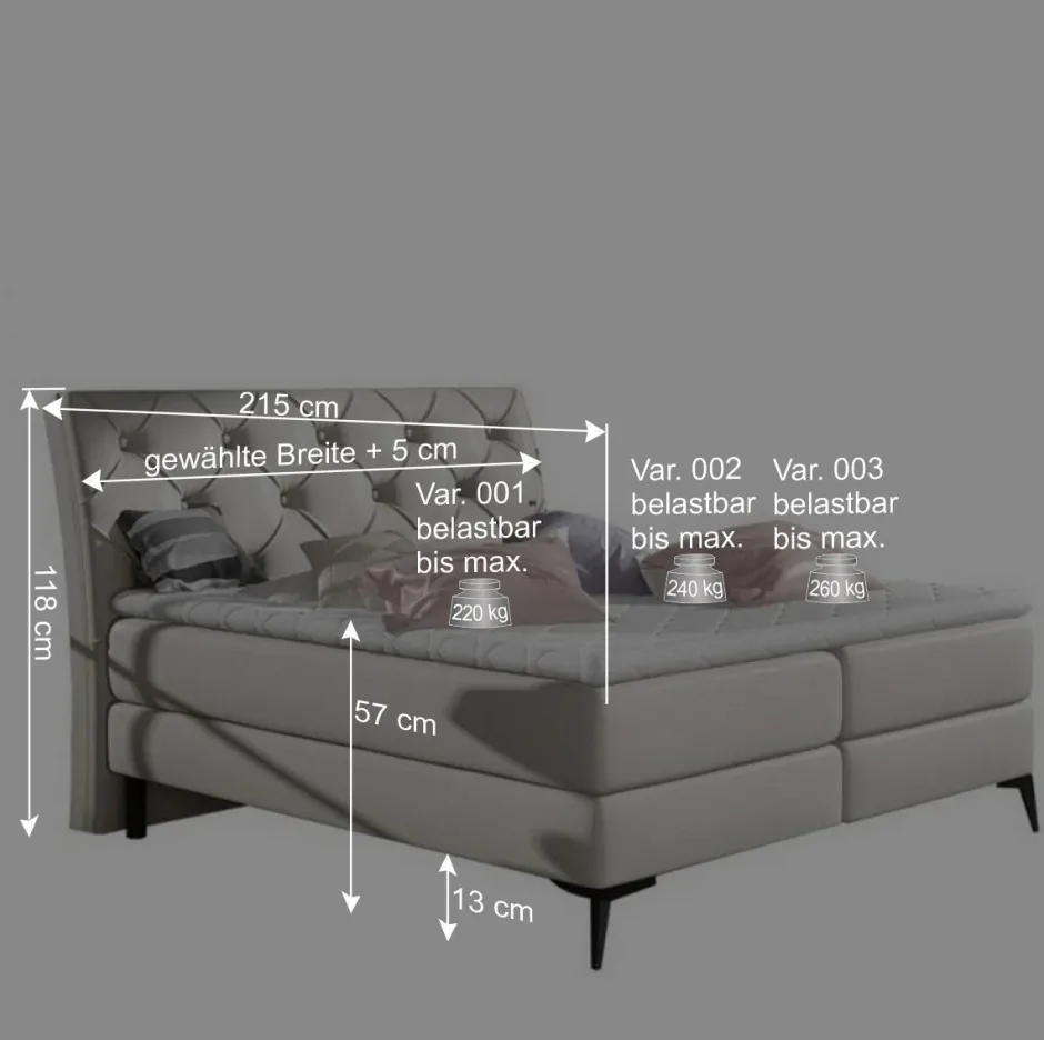 Wohnen Chesterfield Kunstlederbett in Creme - Micerdo