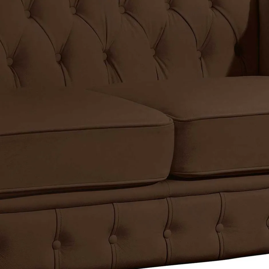 Chesterfield Kunstledercouch in Braun - Cementa^Wohnen Hot